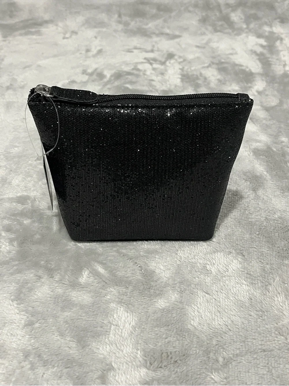 Black Sparkle Glitter Cosmetic Makeup Bag Pouch NWT
